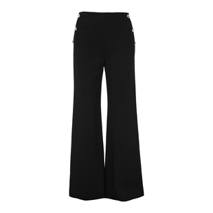 朗姿集团LIME莱茵斜纹针织高弹裤子微喇高腰隐形拉链休闲风25冬新