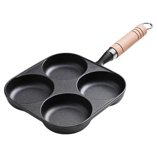 鸡蛋汉堡锅加深铸铁四孔煎锅无涂层不粘蛋堡锅神器家用早餐煎蛋锅