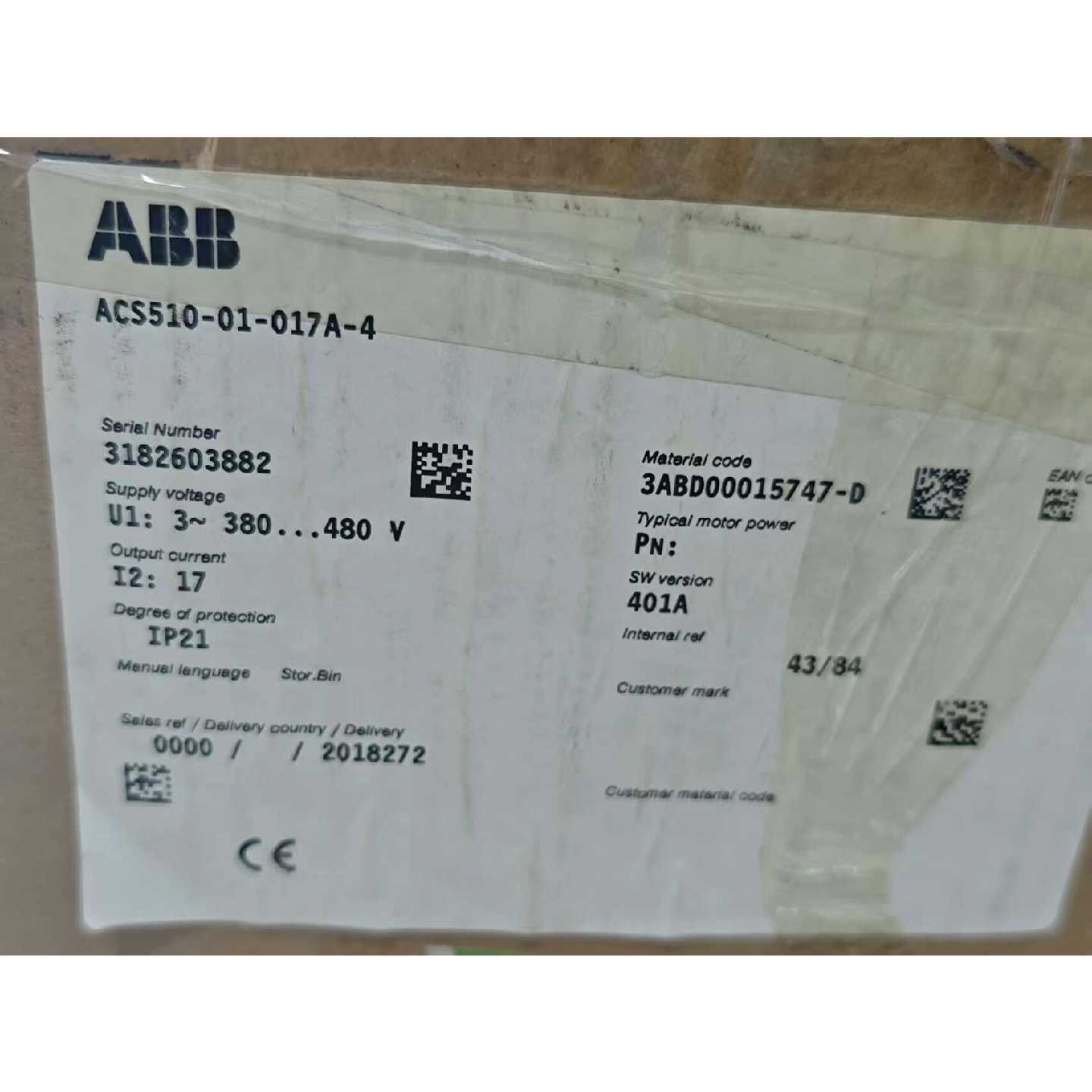【议价-可维修】 ABB ACS510-01-017A-4 7.5KW 017A 全新/二手均