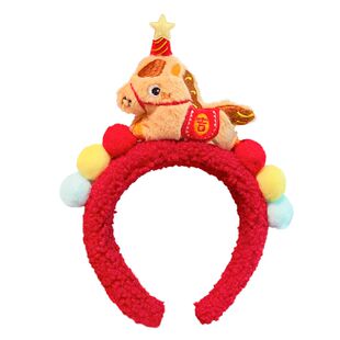 马年发箍儿童过新年男女童马头饰2026年新款红色喜庆发饰宝宝头箍