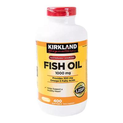 美国直邮KIRKLAND Signature科克兰天然深海鱼油胶囊1000mg400粒