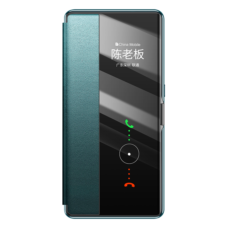 适用华为Mate30pro真皮商务磁吸