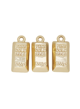 迷饰妮金属包金保色金砖吊坠