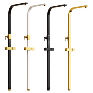 淋浴花洒升降杆浴室升降支架淋雨花洒管套装配件黑金白金黑色白色