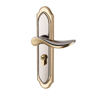 房门锁家用通用型卧室内门黑色锁具三件套静音老式门把手旧门换锁