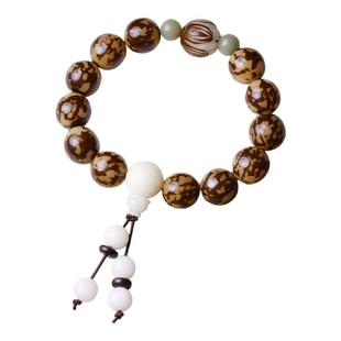 工料天下虎斑纹原籽菩提子天然散珠圆珠手串diy材料手链佛珠批发