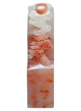 老挝石山水石料篆刻定制印章送礼姓名章古风篆刻考级书画石料浮雕