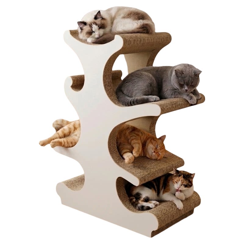 瓦楞纸猫抓板猫爬架一体小户型不占地家用创意猫抓柱猫咪玩具用品