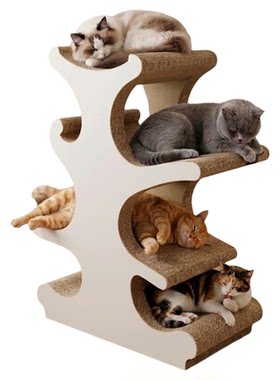 瓦楞纸猫抓板猫爬架一体小户型不占地家用创意猫抓柱猫咪玩具用品