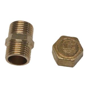菲文特铜配件黄铜中厚外丝直接内丝堵头管堵螺纹4分接头六角外丝