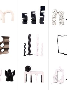 现代创意拱门艺术摆件几何家居书房装饰品酒店前台摆设树脂工艺品