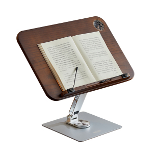 阅读架儿童绘本平板支架木质学习书架可升降桌面读书神器可旋转桌上阅读架无痕夹书固定器看书书立琴谱架现代