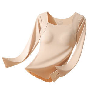 带胸垫保暖内衣女款上衣2025新款秋冬美肤肌底衣内搭打底衫可外穿