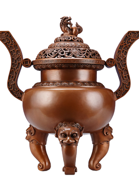 德祥缘紫铜五供摆件花瓶烛台