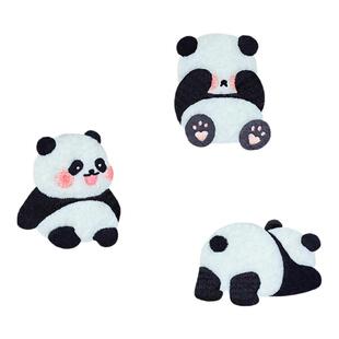 自粘熊猫补丁贴儿童衣服裤子包包贴花羽绒服破洞无痕修补刺绣布贴
