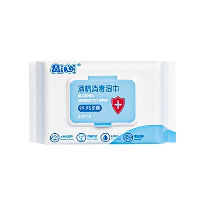 消毒湿巾酒精80抽包含75度