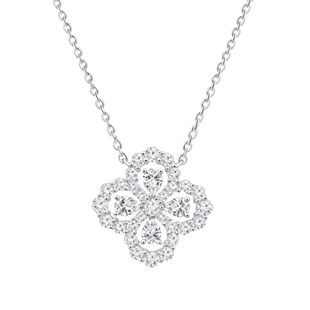 法式s999纯银四叶草loop项链马眼钻满钻吊坠锁骨链精工高级感轻奢