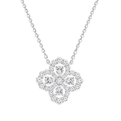 「爆闪四叶草」s999纯银loop项链