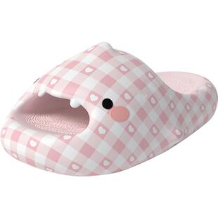 2025新款可爱小萌鲨拖鞋女款外穿EVA厚底防臭防滑情侣鲨鱼凉拖鞋