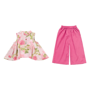 女童新中式夏装套装2026儿童汉服国风夏季女宝宝阔腿裤超好看衣服