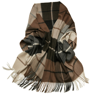 日系订单 100%羊绒围巾披肩女秋冬美拉德色系男士格子轻奢潮保暖