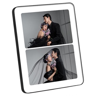 定制两宫格婚纱照摆台相框洗结婚照情侣写真照照片制作高级感摆台