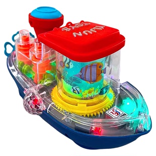 儿童元宵节灯笼玩具音乐手提花灯电动齿轮船会发光男女孩新年礼物