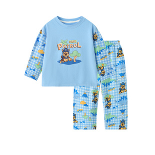 汪汪队男童睡衣春秋长袖家居服套装儿童纯棉抗菌居家外穿睡服秋季