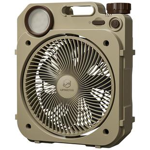 柠萌星球户外露营风扇超长续航usb充电静音大风力摇头电风扇夏天降温神器野营帐篷学生宿舍电扇LED灯2025新款