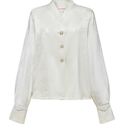 雅莹真丝印花白色外套