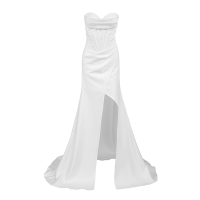 女士连衣裙抹胸拖地长裙晚礼服