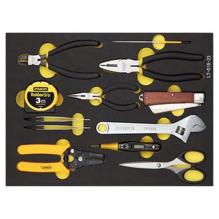 史丹利工具组合套装工具车EVA电子工具托五金维修钢丝钳验电笔
