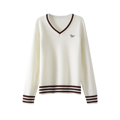 OSA欧莎减龄学院风V领针织衫