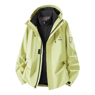 啄木鸟冲锋衣男女2025新款户外休闲防风防水外套秋冬三合一登山服