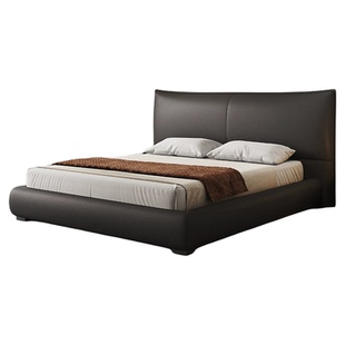 格调宣言香奈真皮床现代简约婚床极简内嵌储物大床主卧高端大气