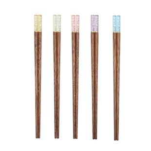 巴拉熊鸡翅木筷子家用高档木质实木筷一人一色家庭用全家区分新款