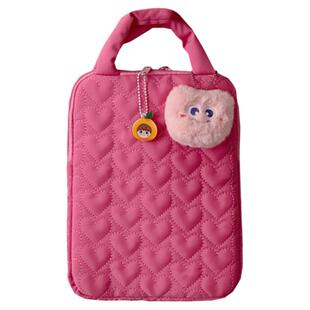 火龙果色日韩电脑内胆包11寸iPad pro平板保护套14寸笔记本收纳包