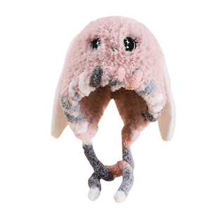 秋冬保暖儿童帽子亲子款洋气可爱男童女童系绳大耳朵兔毛绒护耳帽