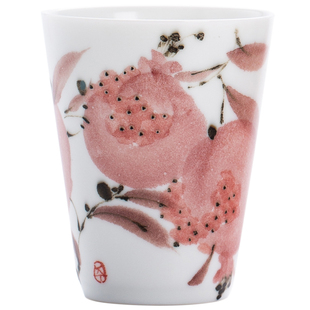 爱曼器刘平作品宝石釉中彩花卉手握杯马克杯一物一拍高温手绘