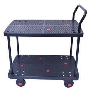 单扶手双层平板车双层手推车双层手推车双层小推车多层平板车三层