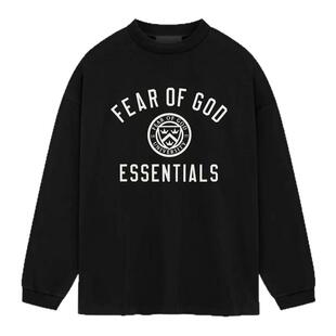 FOG Essentials 24FALL HOLIDAY 撞色弧形小LOGO印花纯棉长袖T恤