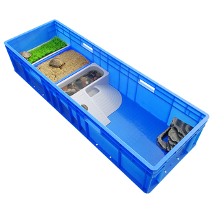 豪华型养龟养鱼箱龟缸塑料乌龟箱龟苗专用缸养殖箱水族箱晒台沙盘