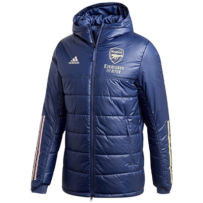 Adidas/阿迪达斯正品男子保暖连帽足球运动棉衣外套 FQ6181