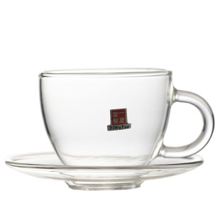 一屋窑日式咖啡杯碟套装精致下午茶高颜值咖啡玻璃杯子100ml