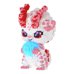 超大42cm夜光小龙人积木拼装玩具大颗粒儿童益智手工拼搭积木礼物