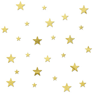 小星星五角星3d立体镜面亚克力儿童房遮丑钉眼美化装饰贴画可定制