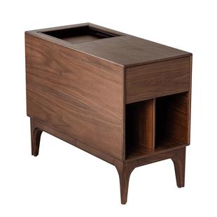 有清堂黑胡桃木边几角几新中式实木小茶几茶桌侧边柜可移动茶水柜