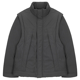 丁海寅同款0101冬Mind Bridge心桥炭灰色立领可拆卸袖子羽绒服