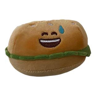 小九丑萌搞怪流泪汉堡毛绒公仔挂件可爱玩偶钥匙扣情侣挂饰WE07