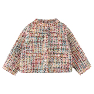 女童小香风外套2026新款女宝宝春秋款上衣时髦洋气儿童春装巨好看